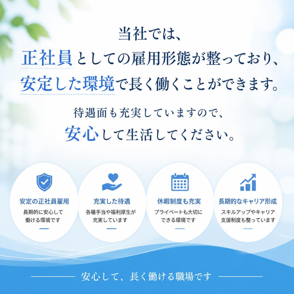 正社員としての安定感