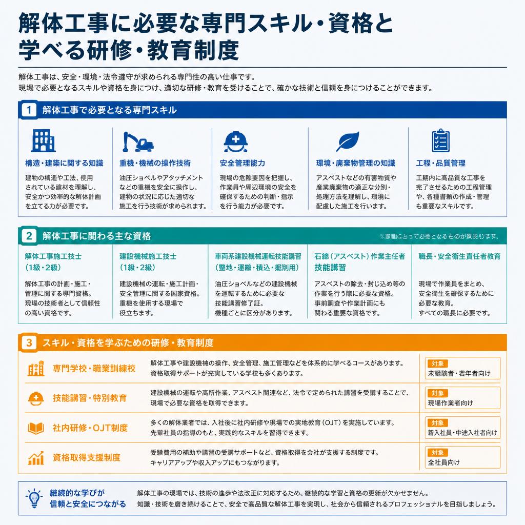 解体工事の専門性と必要スキル