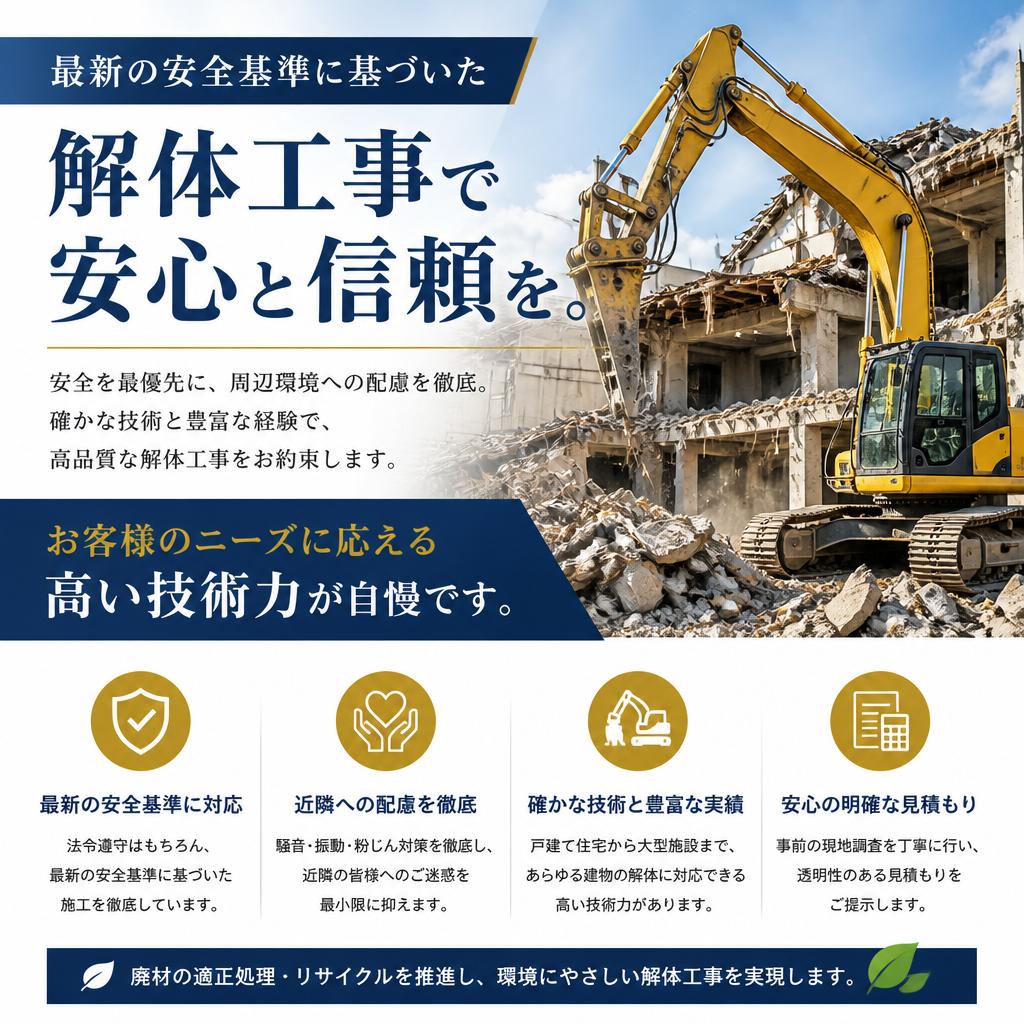 安心・安全な解体サービス
